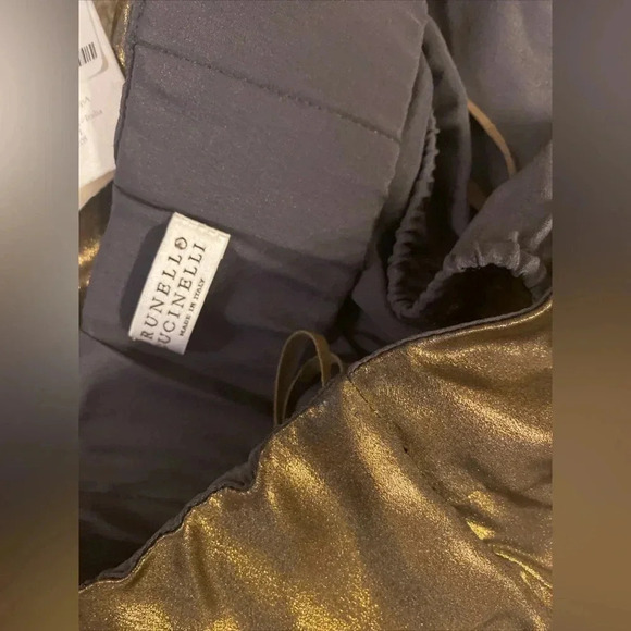 Brunello Cucinelli gold metallic jumpsuit size large NWT - Picture 10 of 10